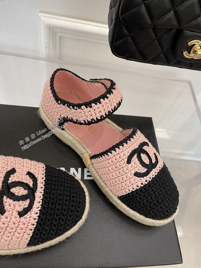 Chanel香奈兒2022春夏爆款高品質新款手工編織漁夫涼鞋 dx3007